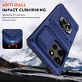 thumbnail image 4 of For Motorola Moto G Power 2026 Phone Case with Finger Ring Holder Kickstand, Card Slots，Heavy Duty Shockproof Rugged Protective Working with Magnetic Car Phone Mount,Blue,For Moto G Power 2026, 4 of 7