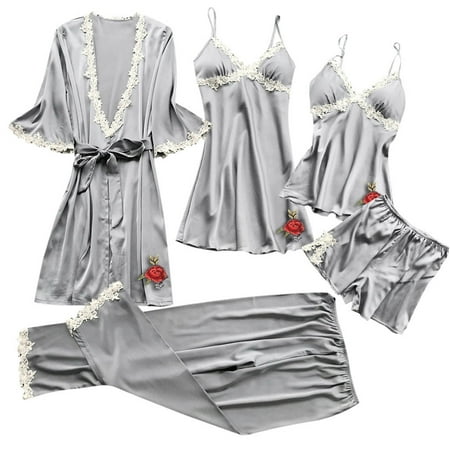 

Lingerie for Women Sexy Lace Nightwear Underwear Babydoll Sleepwear Dress 5PC Suit