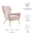 thumbnail image 4 of Armchair Accent Tufted Chair, Pink, Velvet, Modern Contemporary, Mid Century Living Hotel Lounge Cafe Lobby, 4 of 8