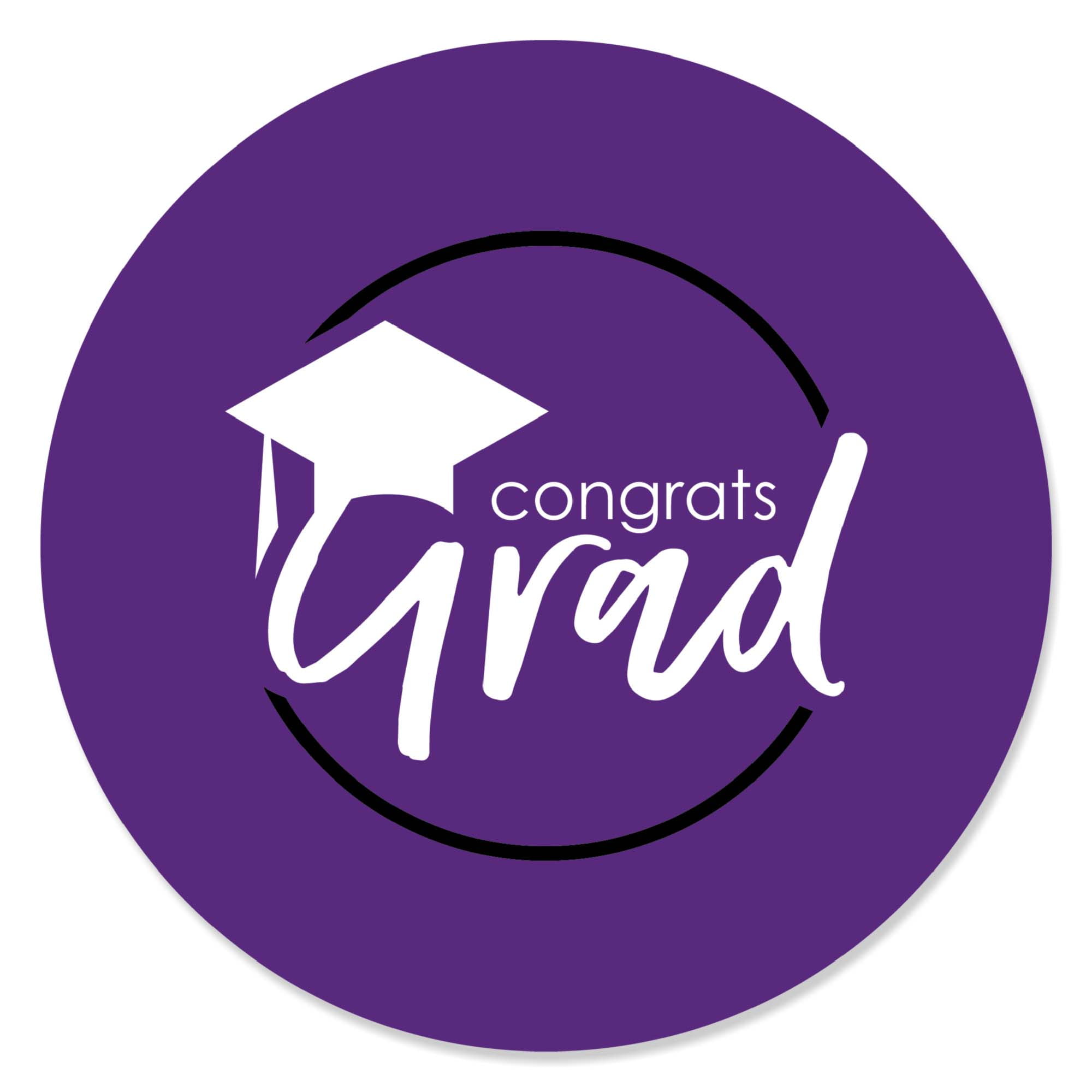 Big Dot of Happiness Purple Grad - Best is Yet to Come - Purple Graduation Party Circle Sticker Labels - 24 Count