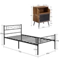 thumbnail image 4 of VECELO 3-Piece Bedroom Sets Metal Bed Frame and 2 Brown Nightstands, 4 of 8