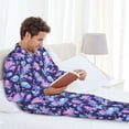 thumbnail image 6 of Uemuo White Skull Flower Pattern 2-Piece Loungewear Set - Men’s Soft Sleepwear, Cozy Winter PJs, Comfy Sleep Set-XX-Large, 6 of 7