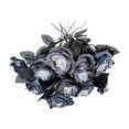 thumbnail image 4 of Flor de rosa artificial de tallo único negro con interior blanco, 4 of 12