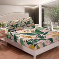 thumbnail image 3 of Castle Fairy Wildlife Leopard 4 Pieces Queen Sheet Sets,Tropical Leaves Ultra Soft Flat Sheet,Jungle Animal Queen Fitted Sheet,Super Cozy Botanical Room Decor, 3 of 5