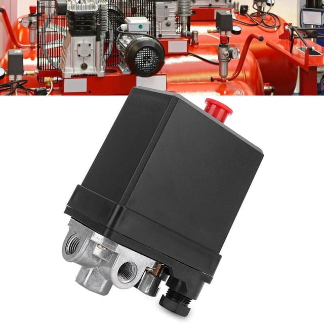 Dinheiro G1/4"Interruptor de presión, válvula de control de interruptor de presión vertical trifásico de 4 orificios de 380 V para compresor de aire