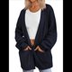 thumbnail image 2 of Cárdigan Extragrande de Punto Suave para Mujer con Bolsillos Azul Marino S, 2 of 6