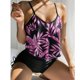 thumbnail image 3 of WILLBEST Traje de Baño de Manga Larga para Mujer, Traje de Baño Informal con Estampado de Rayas y Tirantes, Bikini Sexy, Traje de Baño de Dos Piezas, 3 of 7