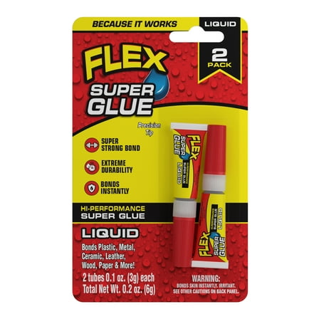 Flex Seal 2 Minutes Super Glue, Clear, 0.2 oz