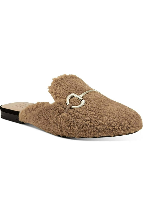 Womens Gineen Faux Shearling Slip On Mules