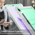 thumbnail image 6 of Dteck Case for Samsung Galaxy Tab S7 FE SM-T730/T736B 12.4-inch 2021,Shockproof Rubber Armor Case 3-Layer Protection Hybrid Drop-Proof Kickstand Cover for Galaxy S7+ SM-T970 12.4",Green, 6 of 8