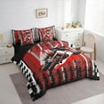 thumbnail image 3 of Castle Fairy Teens Boys Girls Dirt Bike Bedding Comforter Set 7-Piece,Extreme Sport King Bedding Sets,Abstract Graffiti Plaid Ultra Soft Bed Sheets,Lightweight Room Decor,Reversible, 3 of 8
