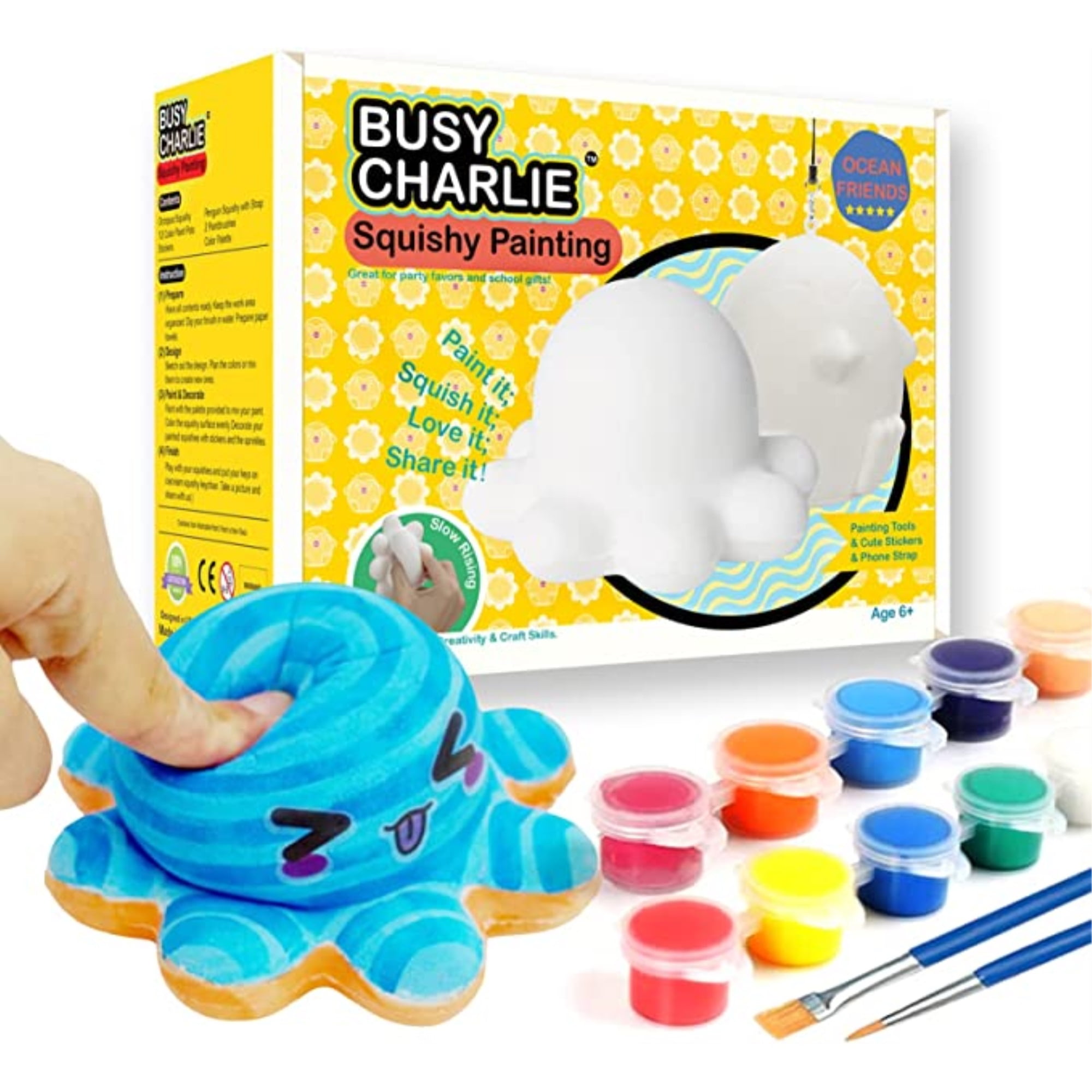 Busy Charlie Squishy Painting Kit - 11 Year Old Girl Gift Ideas, Art Kits  for Kids 6-9, Art Sets for Girls Ages 7-12, Art Supplies for Kids 6-8,  Craft