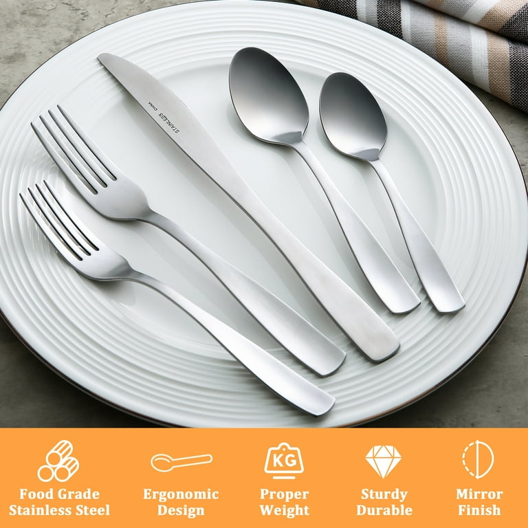 IKEA Fornuft Stainless Steel Cutlery Set - 4-Piece (Teaspoon, Fork, Spoon), Dishwasher Safe, Satin Finish 4 thumbnail image