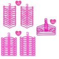 thumbnail image 3 of Highfun-perchas para muñecas, 55 Uds., ropa para muñecas, accesorios para muñecas de 12 pulgadas, 1 estante de exhibición para mostrar ropa para muñecas, 3 of 5