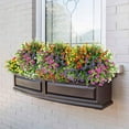 thumbnail image 2 of Juego de 15 ramos de flores artificiales para exterior e interior, plantas de plástico resistentes a los rayos UV en 5 colores para el hogar, 2 of 5