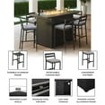 thumbnail image 5 of LeisureMod 5-Piece Patio Dining Bar Set Aluminum Rectangular Fire Pit Table with Tank Holder and 4 Barstool with Removable Cushions for Modern Home, Backyard, Garden Chelsea Collection in Light Grey, 5 of 11