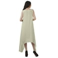 thumbnail image 4 of Moomaya Robe de Plage pour Femmes Sans Manches en Rayonne Unie à Ourlet Asymétrique pour Fête, 4 of 5