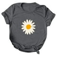 thumbnail image 2 of Pompotops Mode Femmes Été Col Rond Manches Courtes Imprimé Casual T-shirt Blouse, 2 of 3