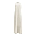 thumbnail image 7 of Smsaxvxz Summer Dresses for Women Fashion Solid Crew Neck Sleeveless Casual Loose Ice Silk Crinkle Flared Maxi Dress Khaki 2XL, 7 of 7