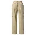 thumbnail image 4 of Sngxgn Women Pants High Waisted Pants Trousers Wide Leg Casual Pants Pockets(Khaki,S), 4 of 4
