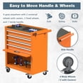 thumbnail image 6 of Aukfa Tool Box, 24.5 in Steel Rolling Tool Chest & Cabinet On Wheels for Garage, 4-Drawer, Orange, 6 of 10