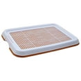thumbnail image 2 of Tachiuwa Dog Potty Toilet Training Tray Indoor Mesh Training Tray for Small Size Dogs Red Brown, 2 of 8