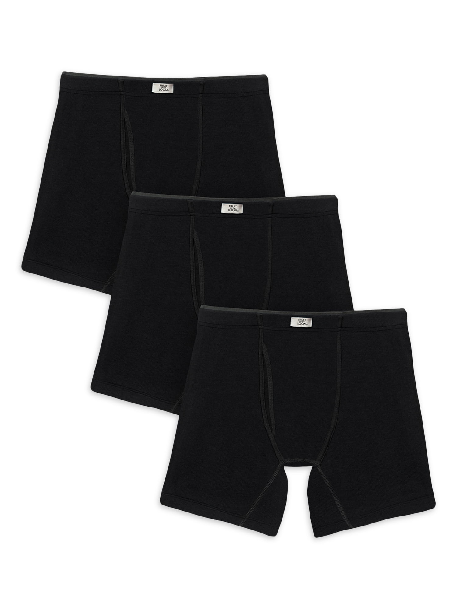 Fruit of the Loom Men's Long Leg Boxer Briefs Underwear 3 Pack Lot S M L XL 2X 