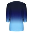 thumbnail image 7 of Ashirexll Womens Summer Tops, Short Sleeve Shirts for Women, Fashion Printed Round Neck Button 3/4 Sleeve Blouse, 7 of 7