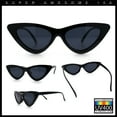 thumbnail image 2 of Womens Snug Retro Fit Timeless Cat Eye Plastic Sunglasses All Black, 2 of 8