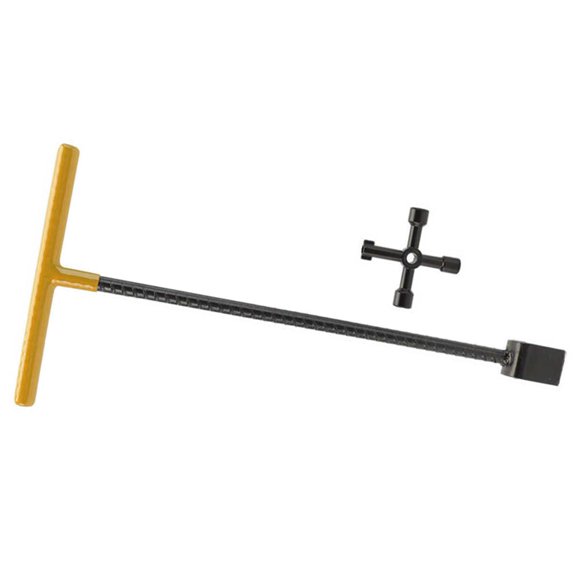 Ruiboury Water Meter Key Underground Curb Valves 17inch yellow Shutoff Wrench yellow 17 inch