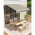 thumbnail image 2 of Manual Retractable Patio Awning - Waterproof, Fade & Tear Resistant 280g/m² Polyester - Sturdy Aluminum Frame, Crank Handle - Sun Shade for Deck, Porch, Balcony, Garden, Outdoor Dining, 2 of 8