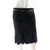Style & Co. Petite Pencil Flare Pleat Skirt w/Studded Belt Womens size 10P Stretch Work A-line Knee-Length Black Solid Ladies Designer Fashion Apparel Sale 40567BK805