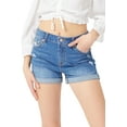 thumbnail image 2 of Women's Summer Casual Sexy Cute Denim Jean Shorts Pants - Rolled Hem Distressed Ripped Denim Shorts LT6763PM Blue, 2 of 7