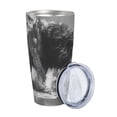 thumbnail image 2 of Fotbe Heroic Lion Encounter Pattern 20 oz Tumbler Stainless Steel Vacuum Insulated Coffee Ice Cup Double Wall Travel Flask Leak-proof Coffee Cup-Straw Three-piece Set, 2 of 8
