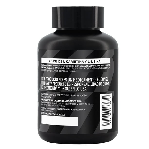 L-Carnitina 600 Mg 60 Cpsulas Prowinner. Prowinner PW-1311 | Walmart en  lnea