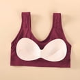 thumbnail image 4 of VBVC Women's Textured Seamless Wireless Bra,Ladies Full Coverage Bralette,Supportive Racerback Lingerie For Women,Red,Size M, 4 of 5
