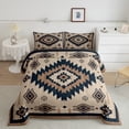 thumbnail image 2 of Feelyou Boho Aztec Triangle Bedding Comforter Set for Men, Brown Blue Hippie Abstract Twin Comforter Sets, Vintage Farmhouse Reversible Bedding Set, Lightweight Room Decor, 2-Piece, 2 of 8