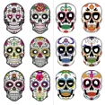 thumbnail image 4 of Máscaras faciales de papel coloridas para fiesta tianjinghao 6 piezas Calavera Día de los muertos, 4 of 4