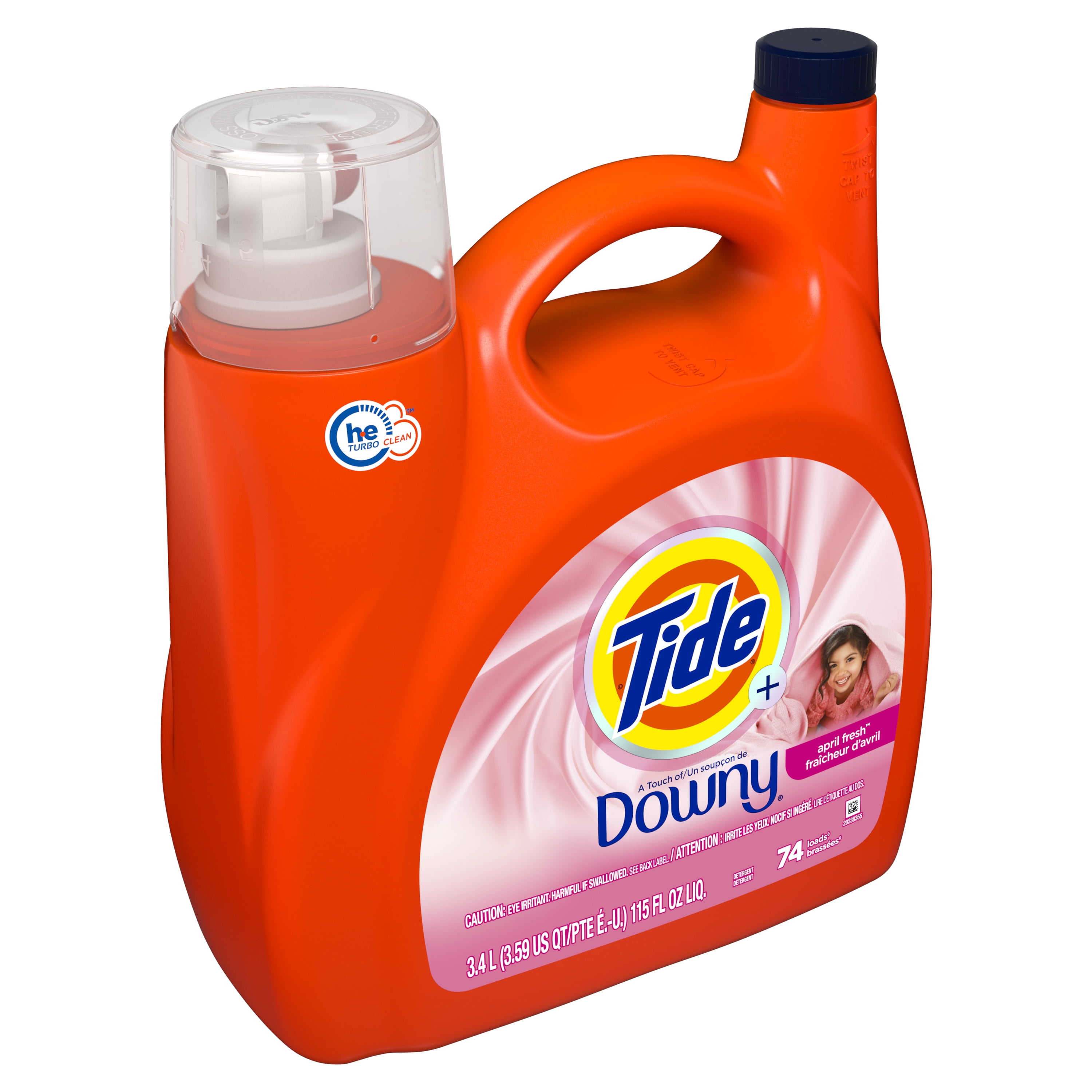 Tide Liquid Detergent with Touch of Downy, April Fresh, 74 Loads 115 oz