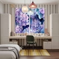 thumbnail image 6 of Curtains 63 Inch Length 2 Panels, Spring Purple Hydrangea Grommets Window Treatment Curtain, Country Flowers Garden Plants Thermal Curtains Drapes for Living Room/Bathroom, 6 of 9