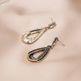 thumbnail image 4 of Pendientes para mujer, regalos para mujer, pendientes largos vintage de aguja con forma de gota de agua y diamantes, delicados pendientes de diamantes de imitación azules, pendientes dorados., 4 of 5