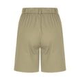 thumbnail image 6 of Women's Bermuda Shorts Lightweight Hiking for Running Athletic Camping Travel Golf High Waisted Knee Length with Pockets Khaki 2XL, 6 of 6