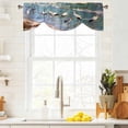 thumbnail image 4 of Summer Seaside Tie Up Valances Curtain, Adjustable Kitchen Beach Oil Painting Sea Gulls Sky Ocean Wave Valances for Windows Decor, Rod Pocket Short Curtains Set for Bedroom/Bathroom, 42"x12", 4 of 9