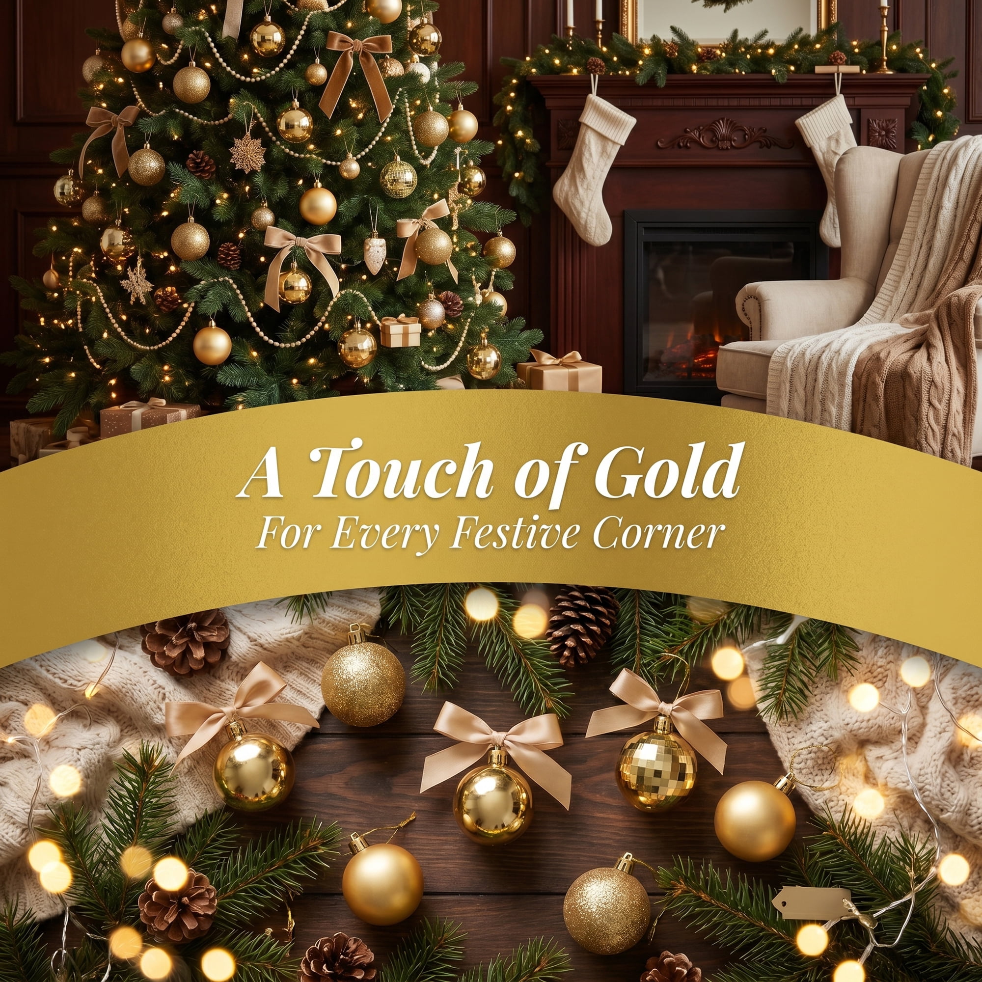 Unique Bargains 24Pcs Christmas Tree Hanging Baubles Shatterproof Ornaments Gold 1.6"