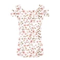 thumbnail image 5 of Zwiiyzr Women's T-Shirt Square Neck Cold Shoulder Printed Floral Short Sleeve Blouse Pink (L), 5 of 7