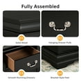thumbnail image 3 of Leovanni Solid Wood Nightstand Set of 2, End Table with Drawers and Metal Handles, No Assembly Required, For Bedroom, Living Room, Adult, Black, 3 of 10