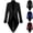 Black, variant on Men's Velvet Halloween Tailcoat Tuxedo Jacket Victorian Gothic Steampunk Frock Coat Vintage Medieval Costume for Stage Performance Party Cosplay, Black, M