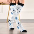 thumbnail image 5 of FORMRS Womens Knee High Socks Casual Long Thick Travel Daily Wear, 1 Pair, Simple Cartoon Snowmen, 5 of 6