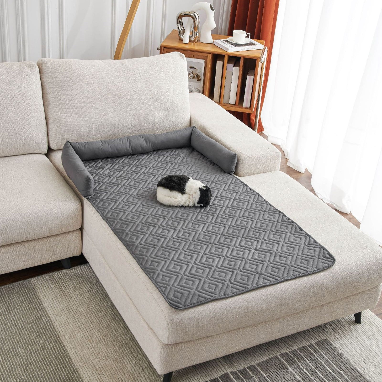 Orthopedic Pet Bed, Memory Foam Crate Mats with Non-Sliping Bottom, Anxiety Relief Plushes Mattress for Dogs Cats, Supportive Bedding 29.52x29.52in