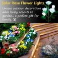 thumbnail image 2 of Solar Lights Outdoor Rose Flower, 1 Pack Solar Powered Garden Decorations with 5 Bigger Rose Flower, WaterproofLights for Garden Patio Yard Pathway Decoration (White Rose), 2 of 8